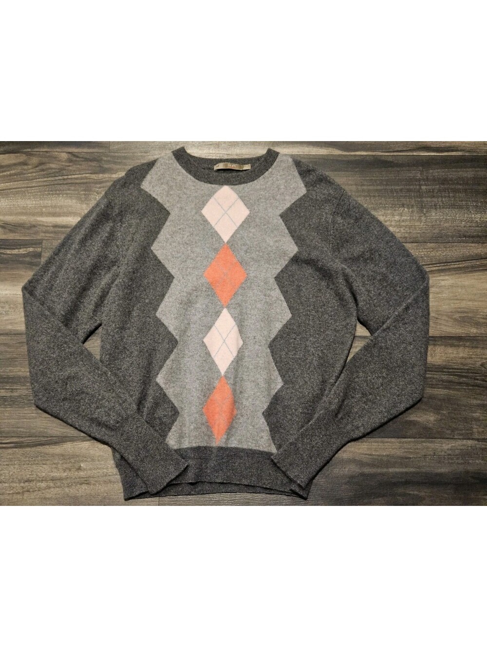 Raffi Pure Cashmere Pullover Sweater Men’s L 52 Black Argyle Australian Made